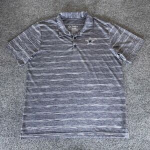 Dallas‎ Cowboys Polo Shirt Mens Large Striped NFL Short Sleeve Performance Golf